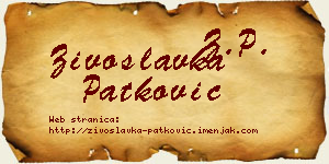 Živoslavka Patković vizit kartica